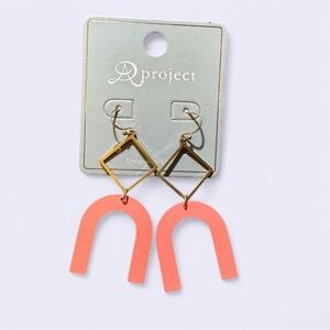 Aproject Pink and Gold Geometric Earrings